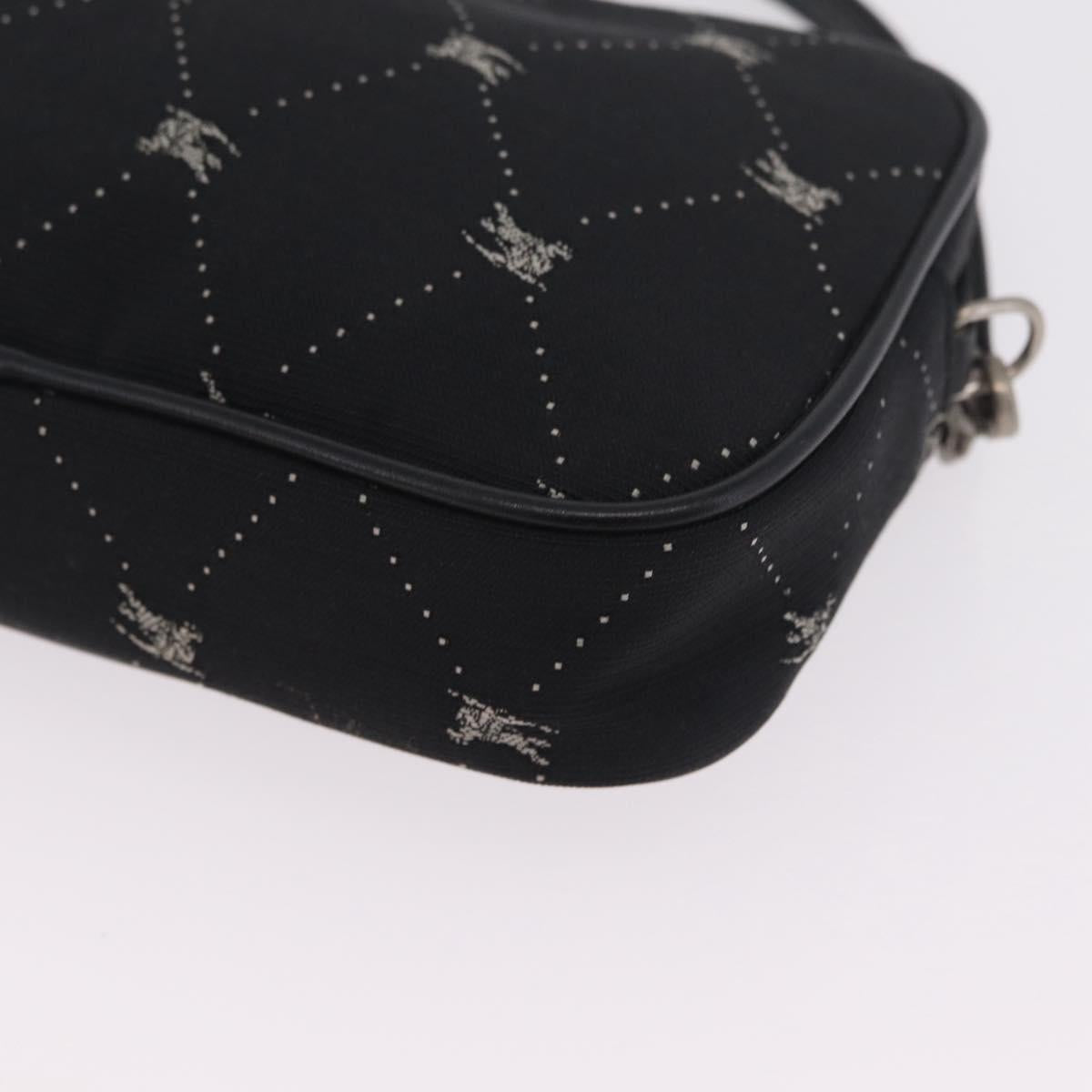 BURBERRY Blue Label Accessory Pouch Canvas Black Silver Auth 216132A