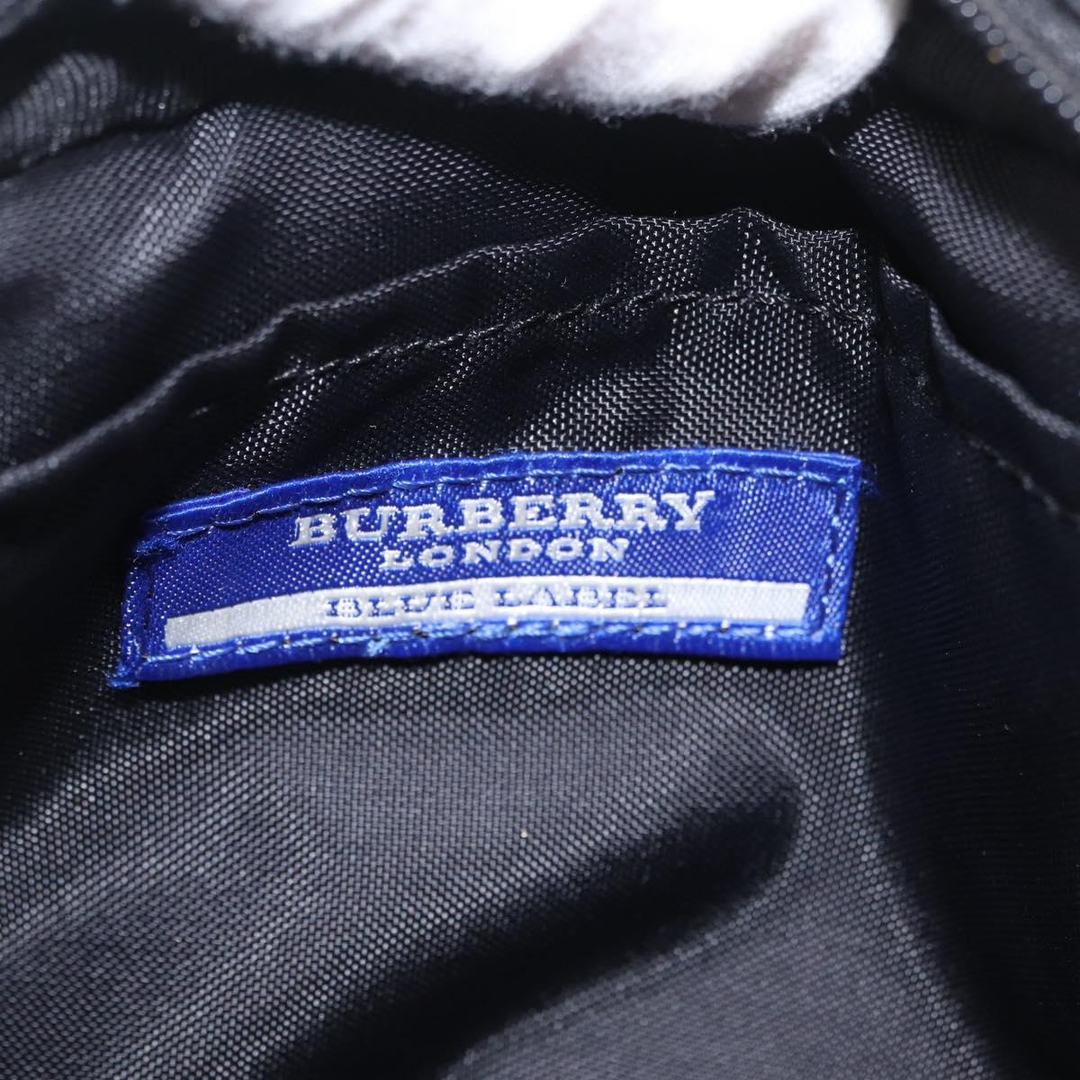 BURBERRY Blue Label Accessory Pouch Canvas Black Silver Auth 216132A