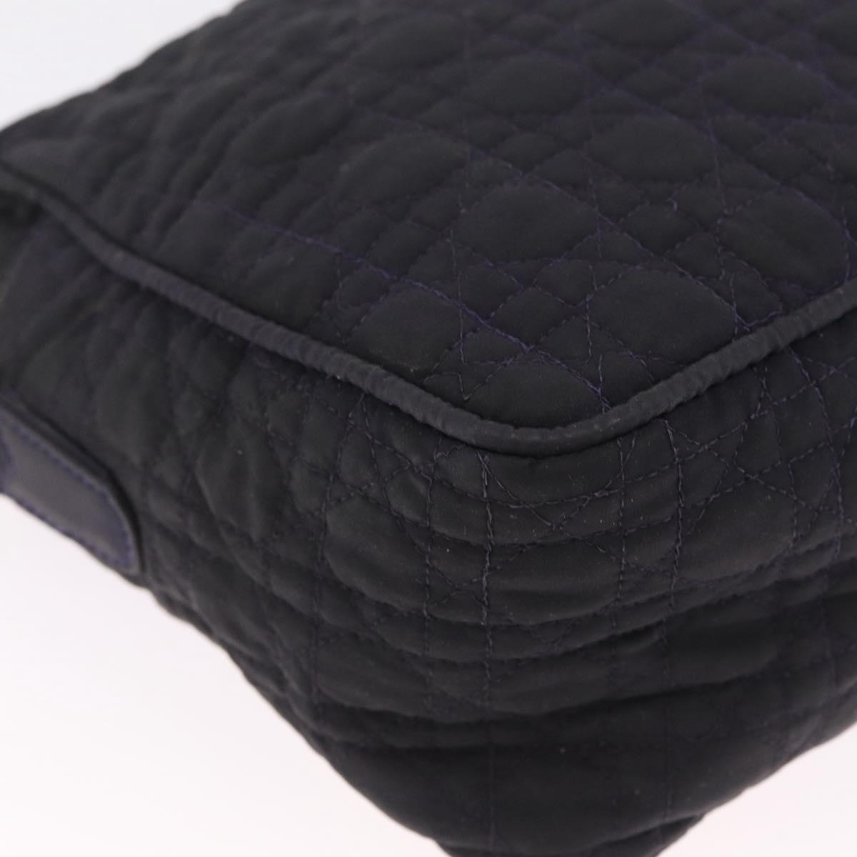 Christian Dior Canage Shoulder Bag Canvas Navy Gold Auth 216133