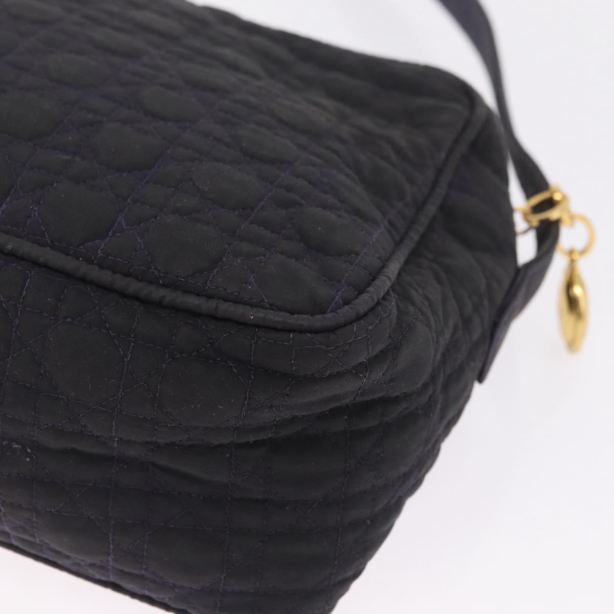 Christian Dior Canage Shoulder Bag Canvas Navy Gold Auth 216133