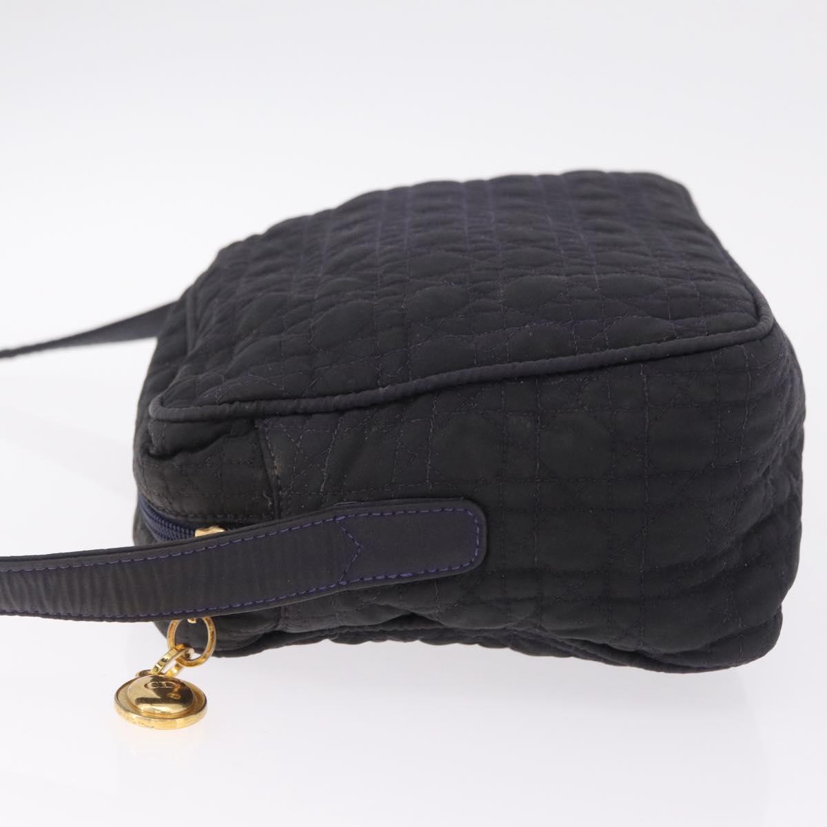 Christian Dior Canage Shoulder Bag Canvas Navy Gold Auth 216133