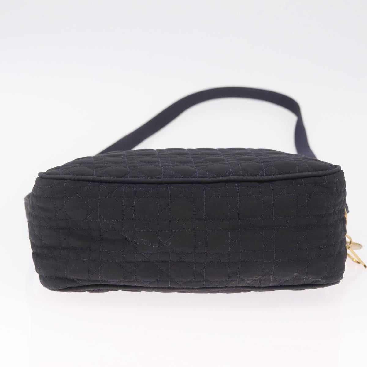 Christian Dior Canage Shoulder Bag Canvas Navy Gold Auth 216133