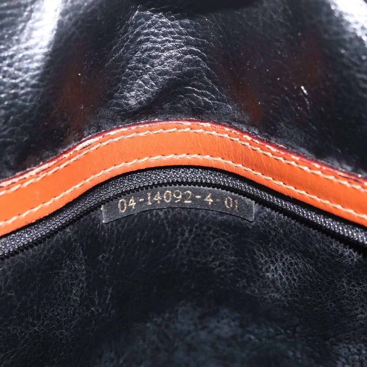 FENDI Pequin Canvas Tote Bag PVC Black Brown Auth 216136