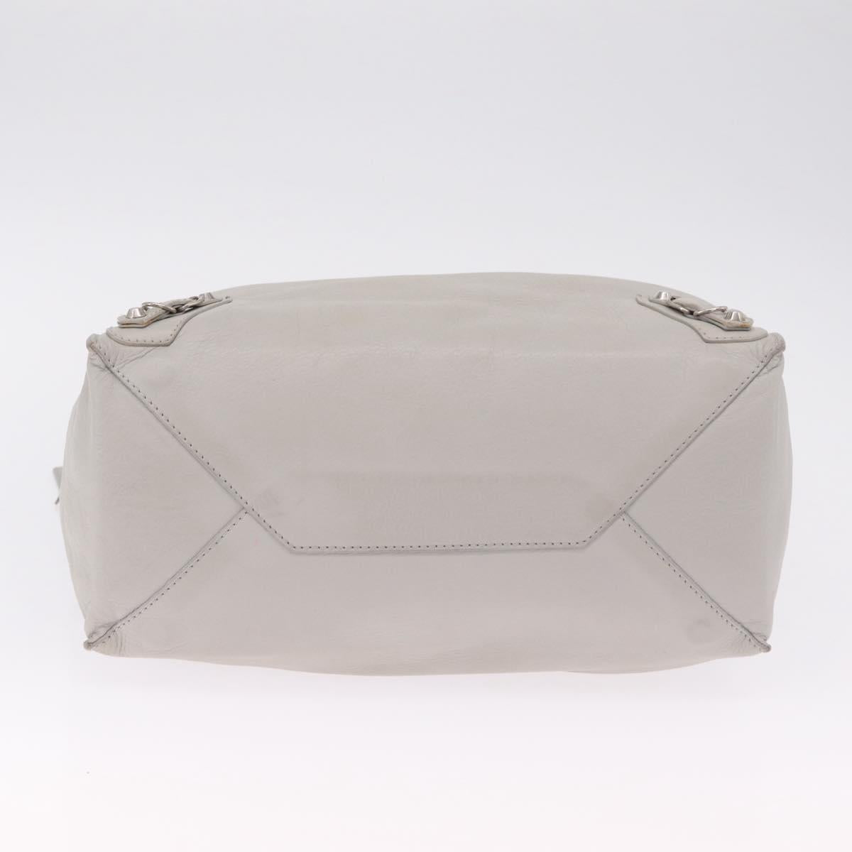 Balenciaga The Paper A5 Tote Bag Leather Gray Silver 255412 Auth 216142