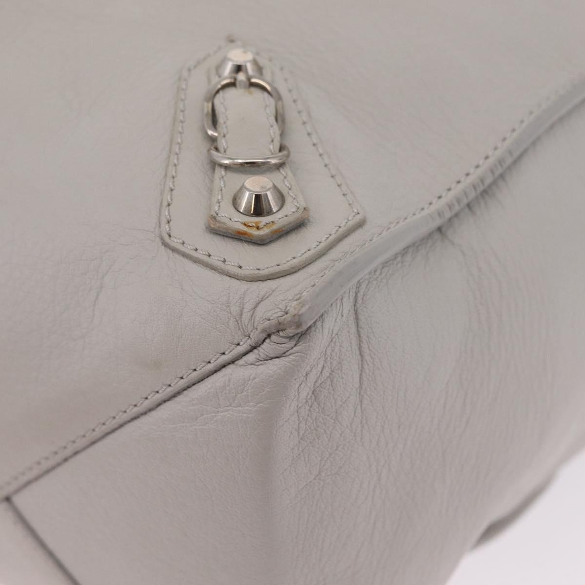 Balenciaga The Paper A5 Tote Bag Leather Gray Silver 255412 Auth 216142