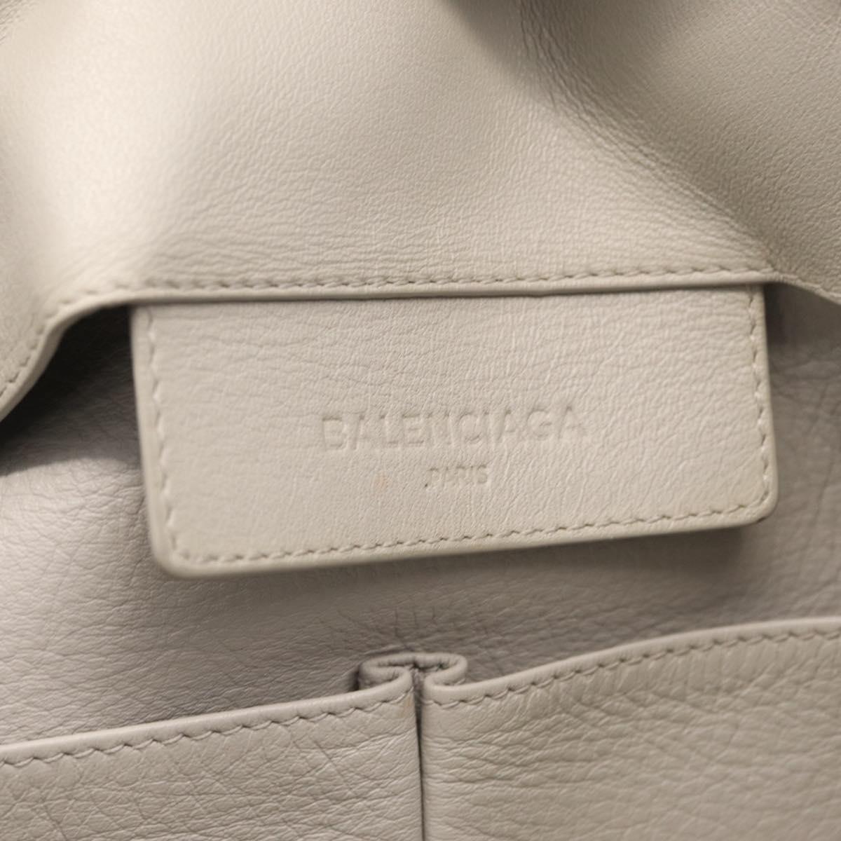 Balenciaga The Paper A5 Tote Bag Leather Gray Silver 255412 Auth 216142