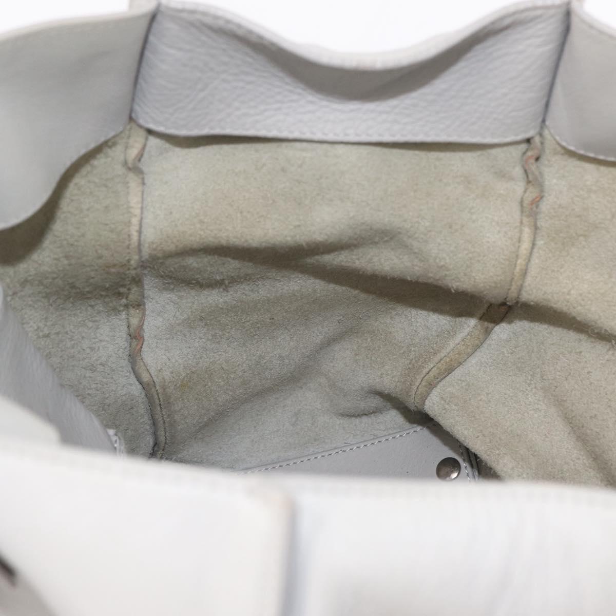 Balenciaga The Paper A5 Tote Bag Leather Gray Silver 255412 Auth 216142