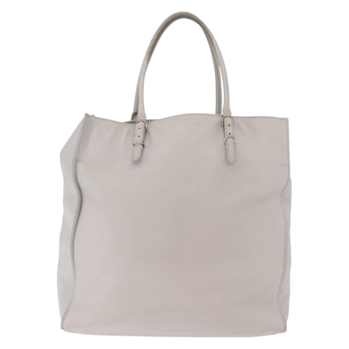 Balenciaga The Paper A5 Tote Bag Leather Gray Silver 255412 Auth 216142
