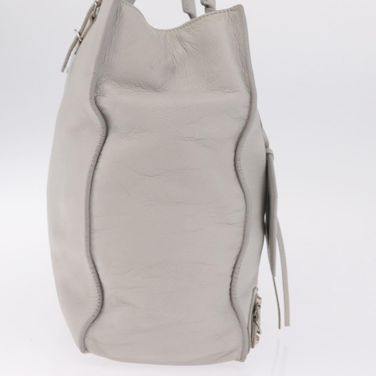 Balenciaga The Paper A5 Tote Bag Leather Gray Silver 255412 Auth 216142