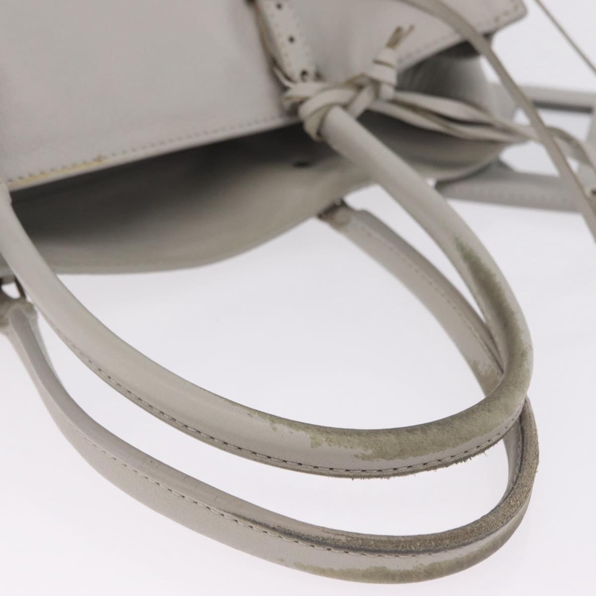 Balenciaga The Paper A5 Tote Bag Leather Gray Silver 255412 Auth 216142
