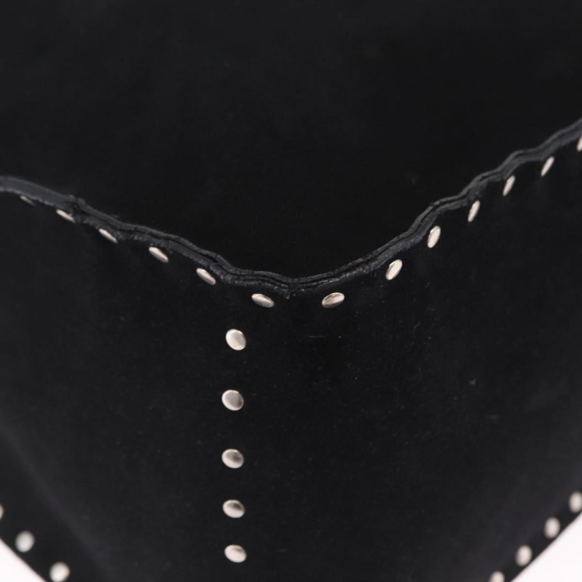 CELINE Boogie Bag Tote Bag Suede Black Silver Auth 216143A