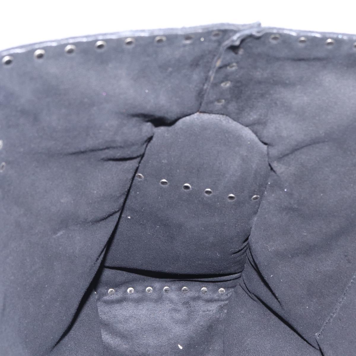 CELINE Boogie Bag Tote Bag Suede Black Silver Auth 216143A