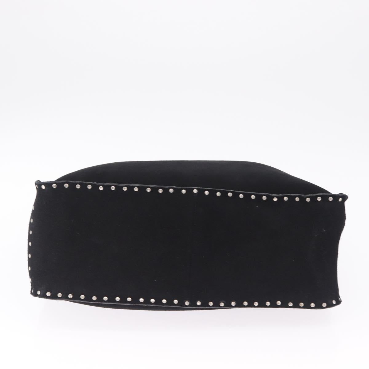 CELINE Boogie Bag Tote Bag Suede Black Silver Auth 216143A