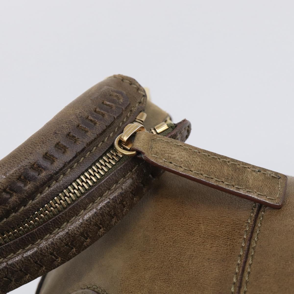 GIVENCHY Nightingale Hand Bag Leather 2way Brown Gold Auth 216153