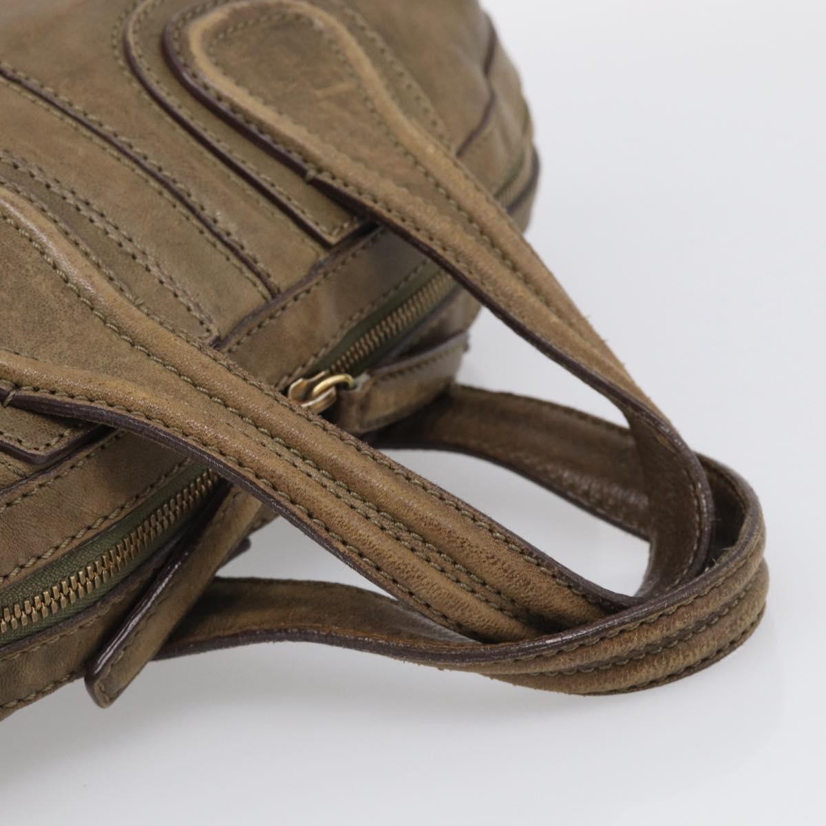 GIVENCHY Nightingale Hand Bag Leather 2way Brown Gold Auth 216153