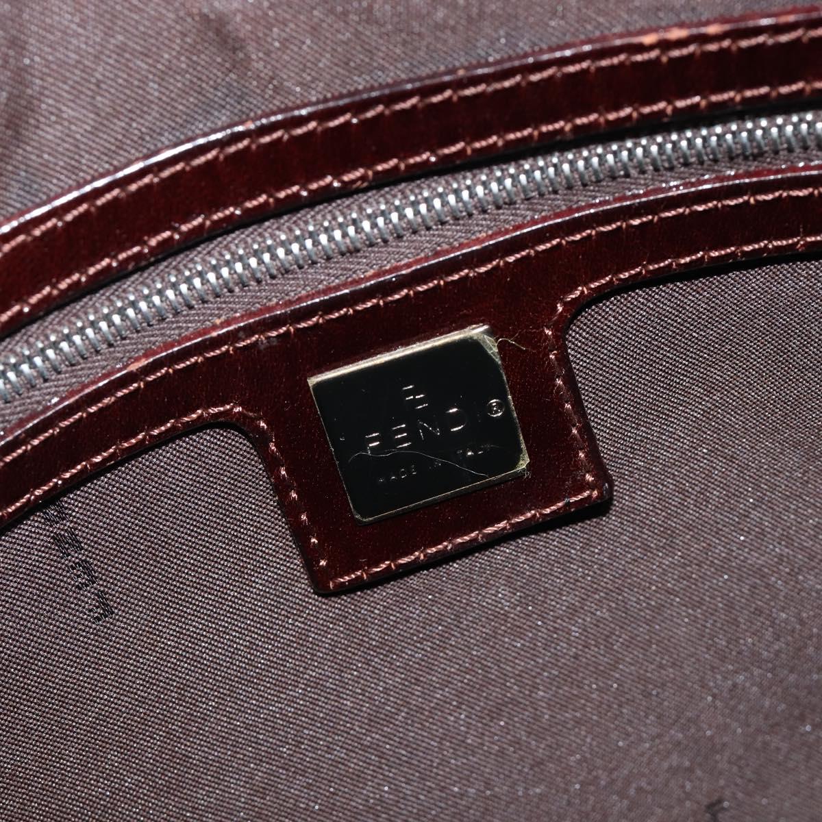 FENDI Zucca Canvas Hand Bag Brown Black Auth 216161