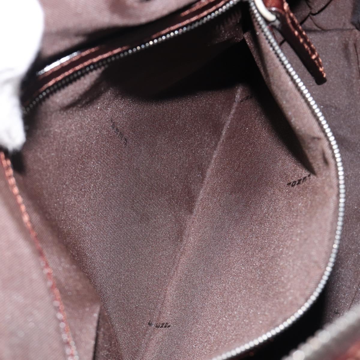 FENDI Zucca Canvas Hand Bag Brown Black Auth 216161