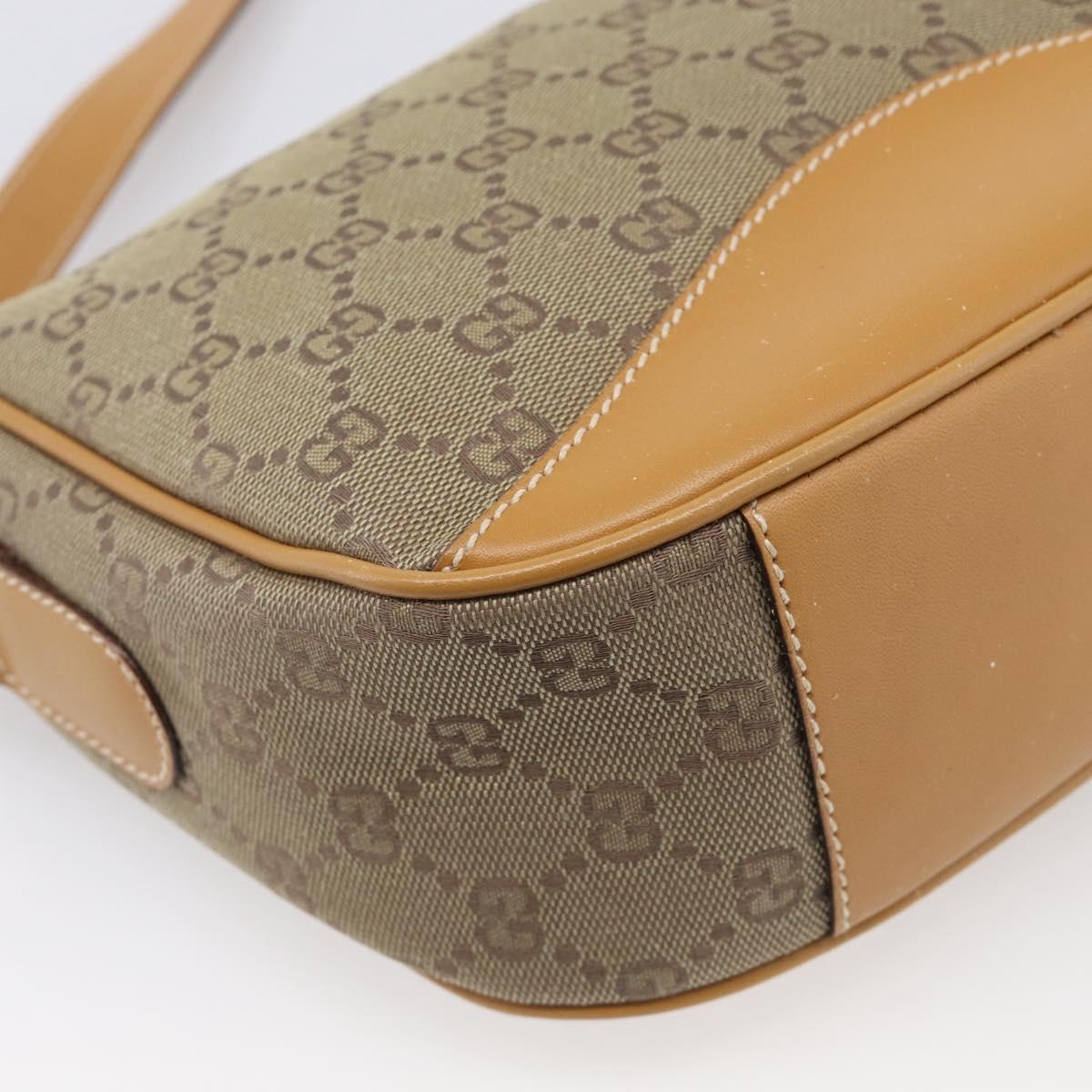 GUCCI GG Supreme Shoulder Bag Beige Gold Auth 216162
