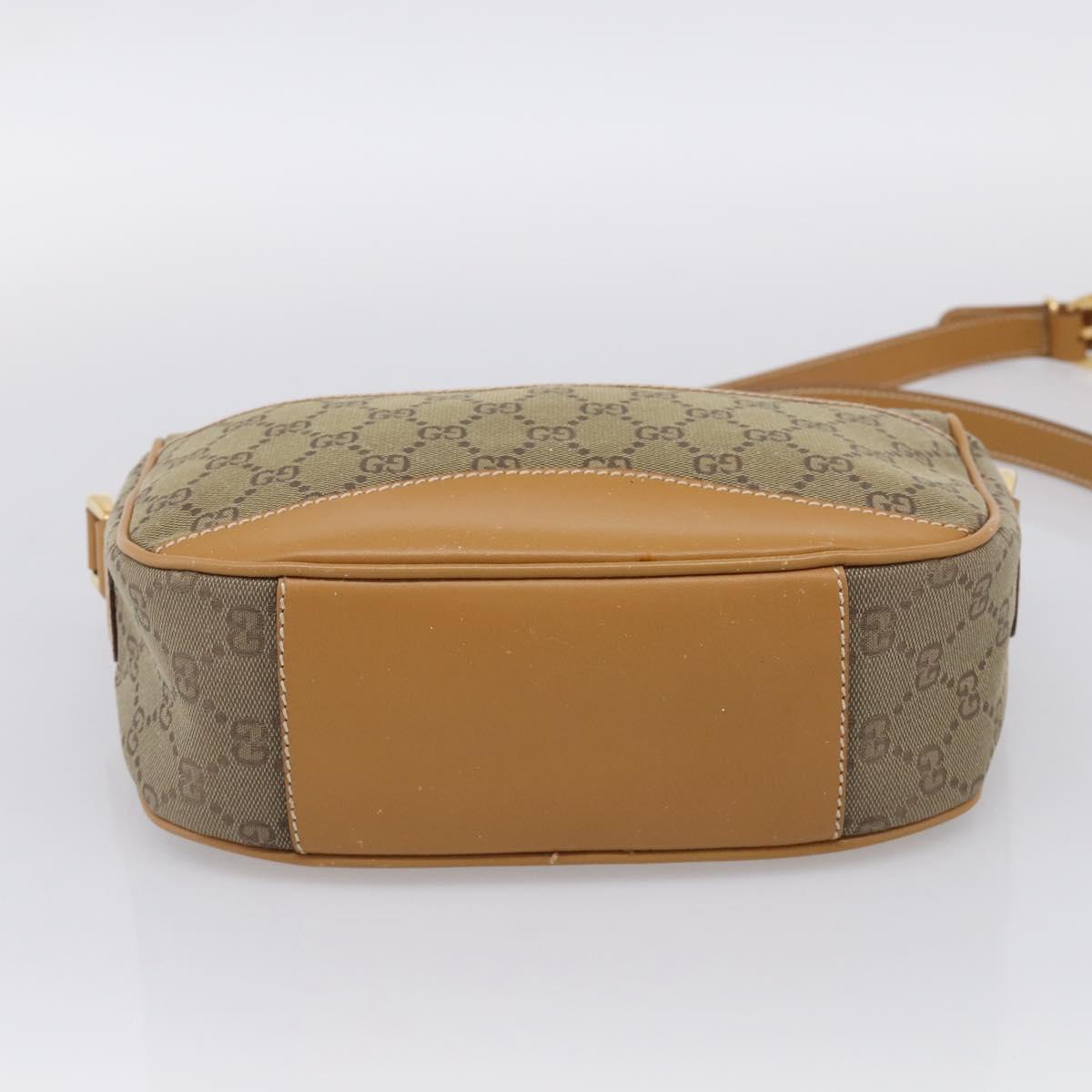 GUCCI GG Supreme Shoulder Bag Beige Gold Auth 216162