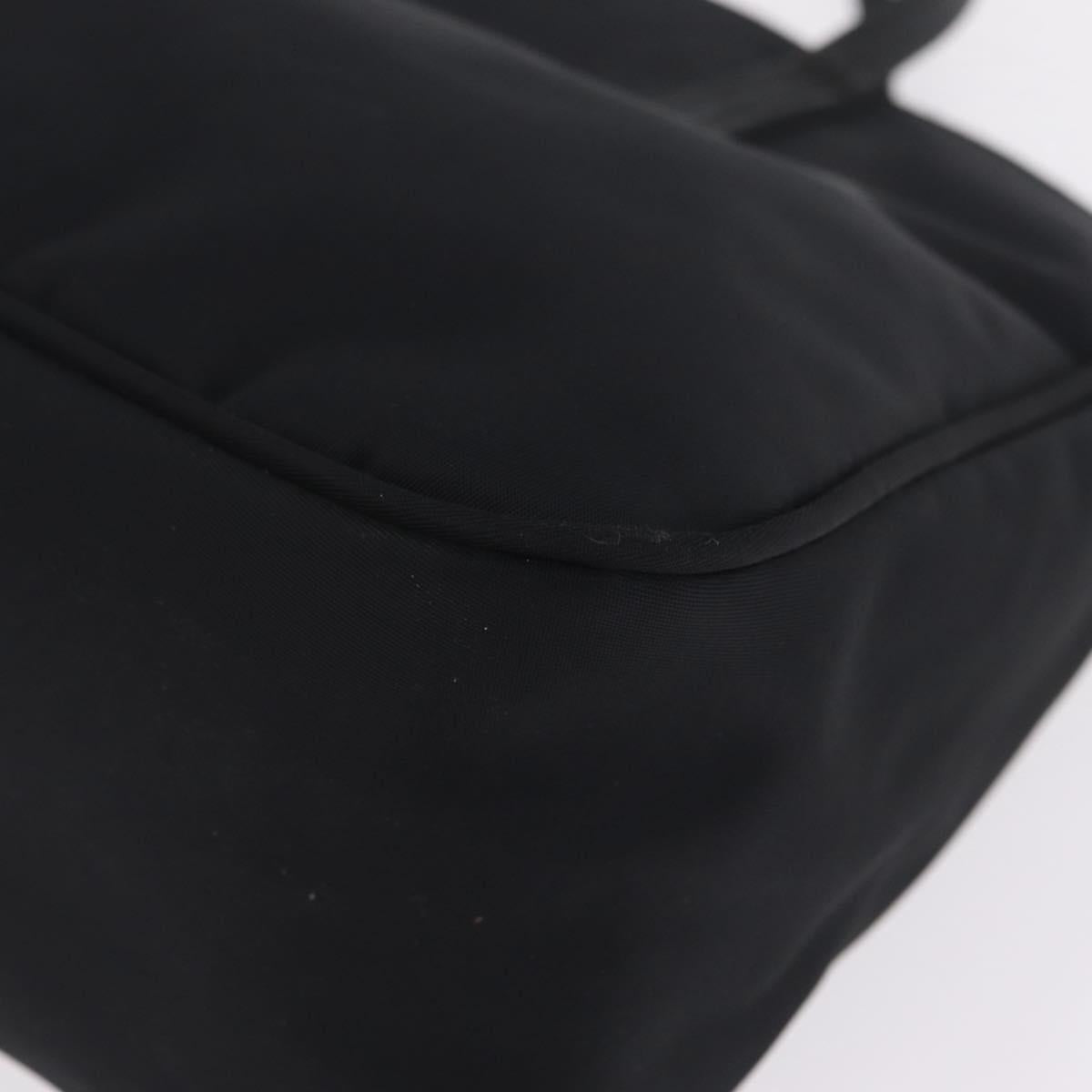 FENDI Tote Bag Nylon Black Silver Auth 216166A