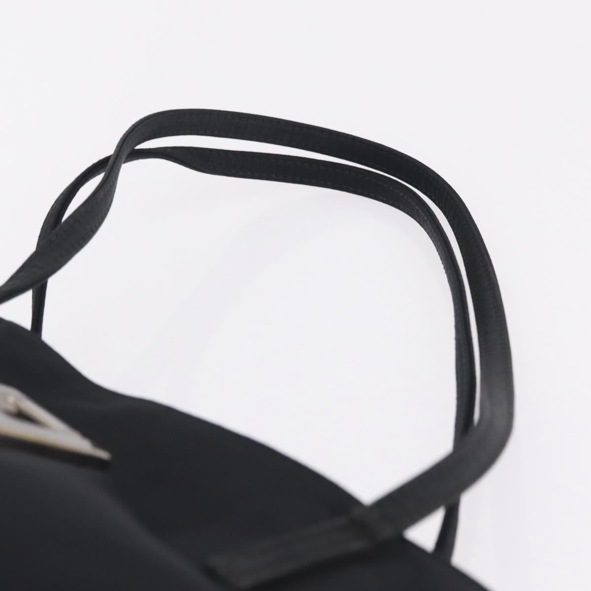 FENDI Tote Bag Nylon Black Silver Auth 216166A