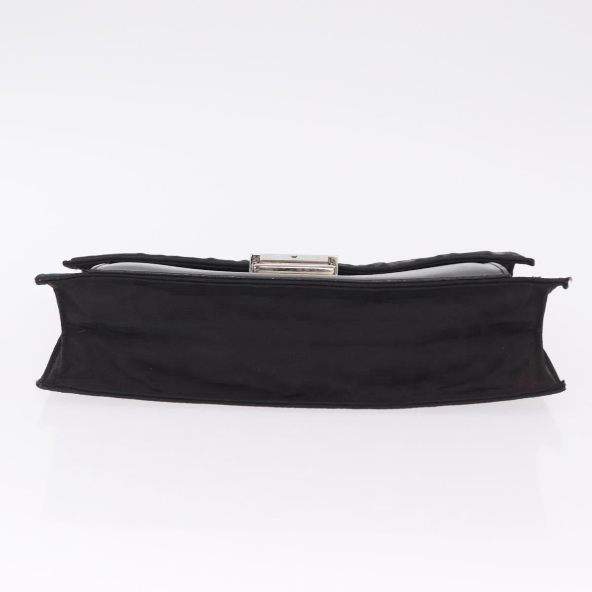 FENDI Zucca Canvas Clutch Bag Black Silver Auth 216171