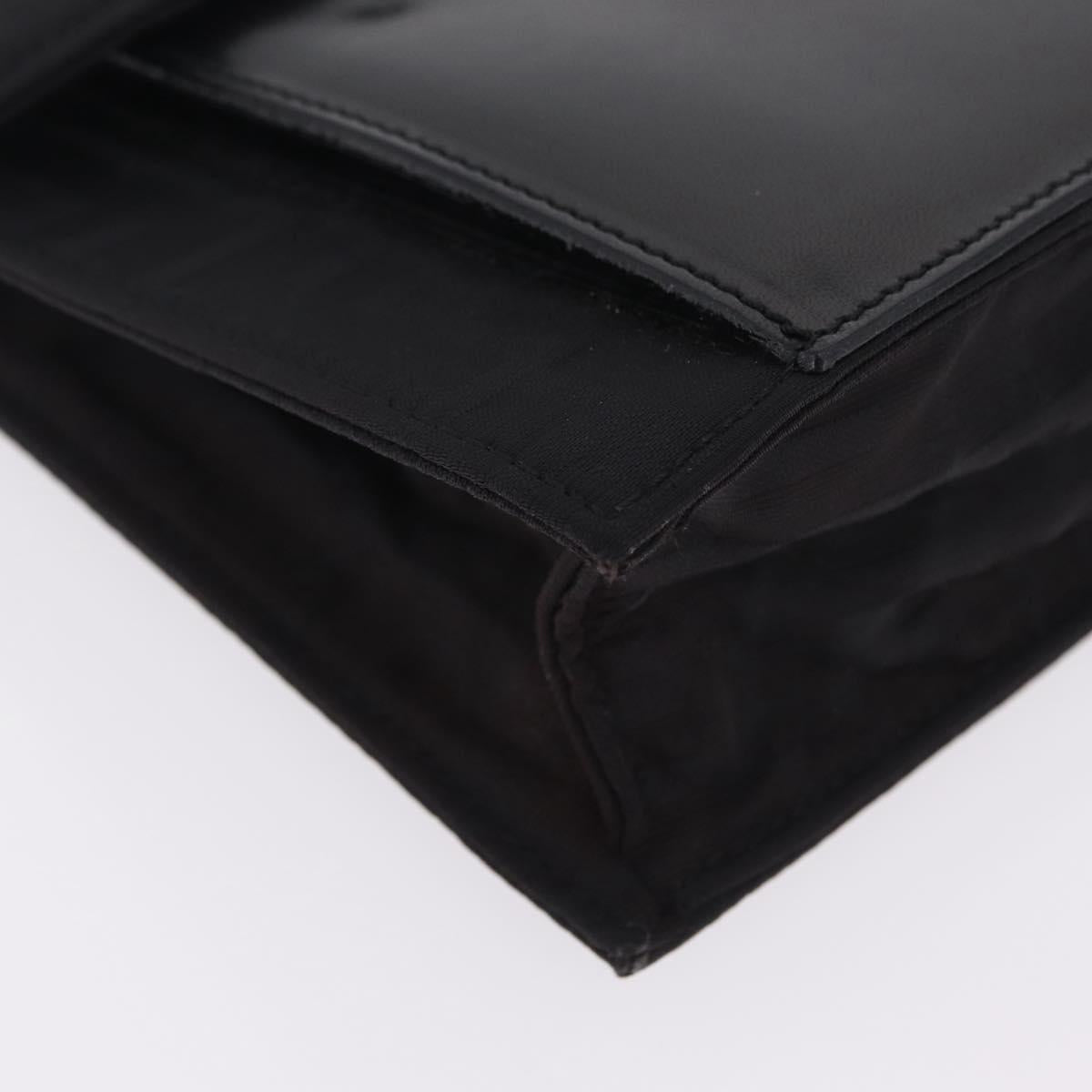 FENDI Zucca Canvas Clutch Bag Black Silver Auth 216171
