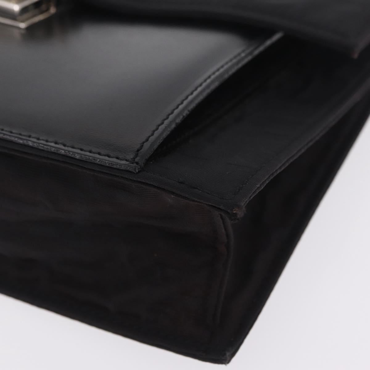 FENDI Zucca Canvas Clutch Bag Black Silver Auth 216171