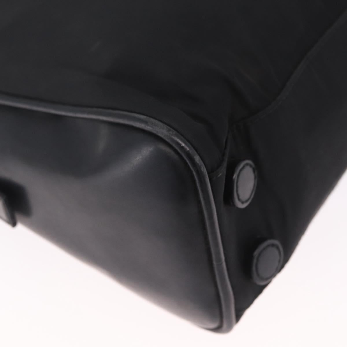 PRADA Hand Bag Nylon Black Silver Auth 216172