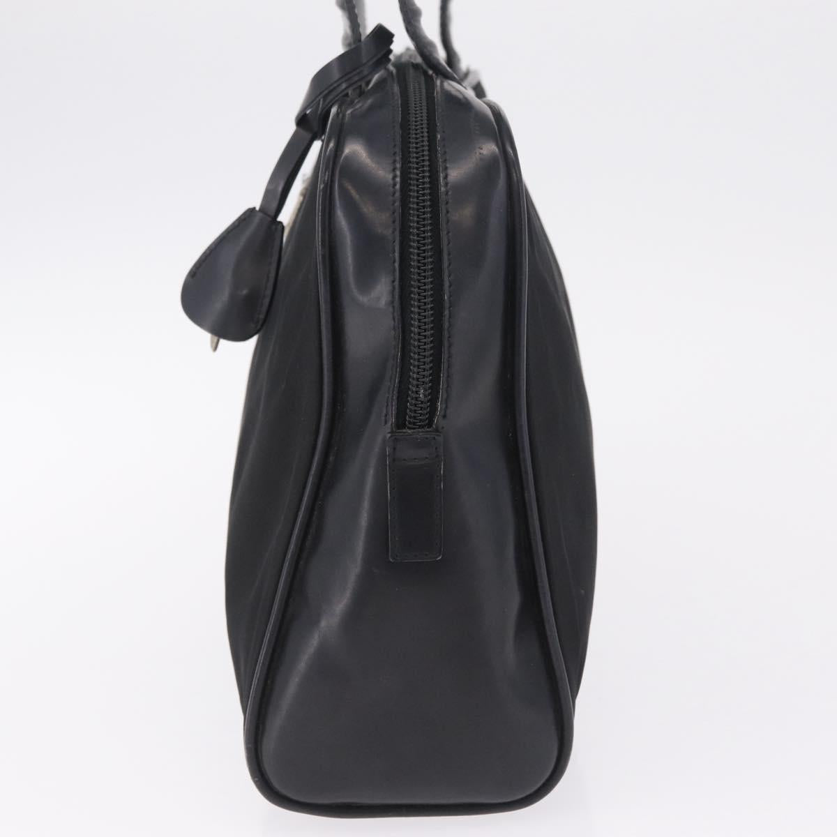 PRADA Hand Bag Nylon Black Silver Auth 216172