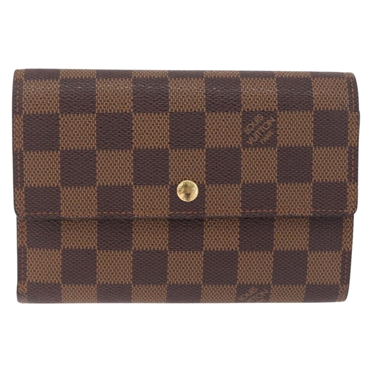 LOUIS VUITTON Damier Ebene Porte Tresor Etui Papie Wallet N61202 LV Auth 216174V