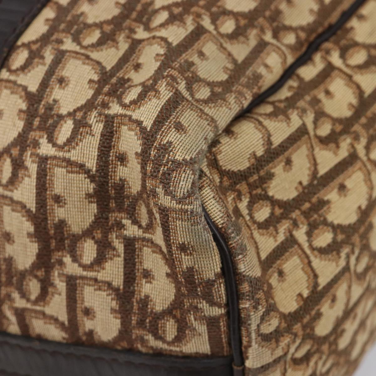 Christian Dior Trotter Canvas Boston Bag Beige Auth 216177