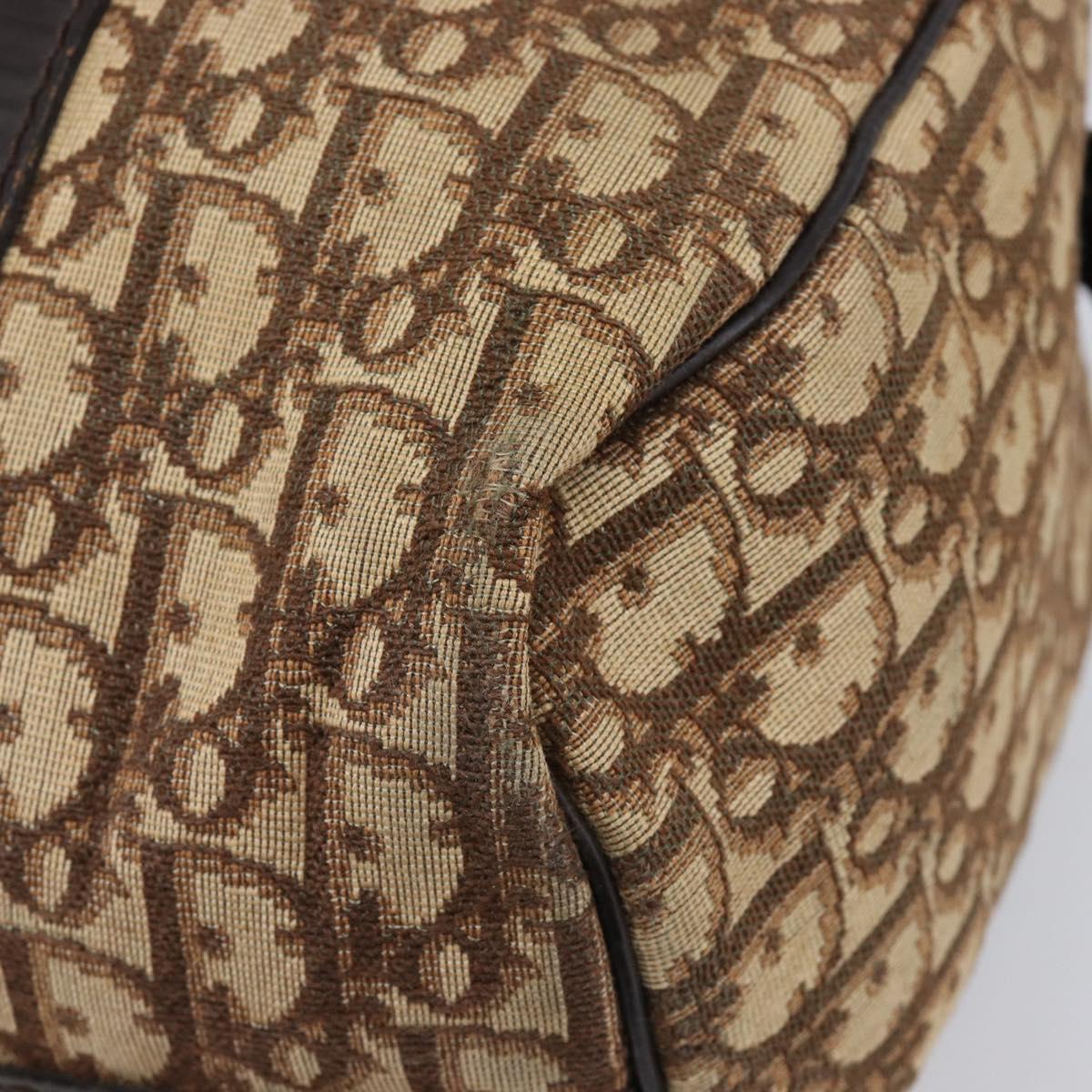 Christian Dior Trotter Canvas Boston Bag Beige Auth 216177
