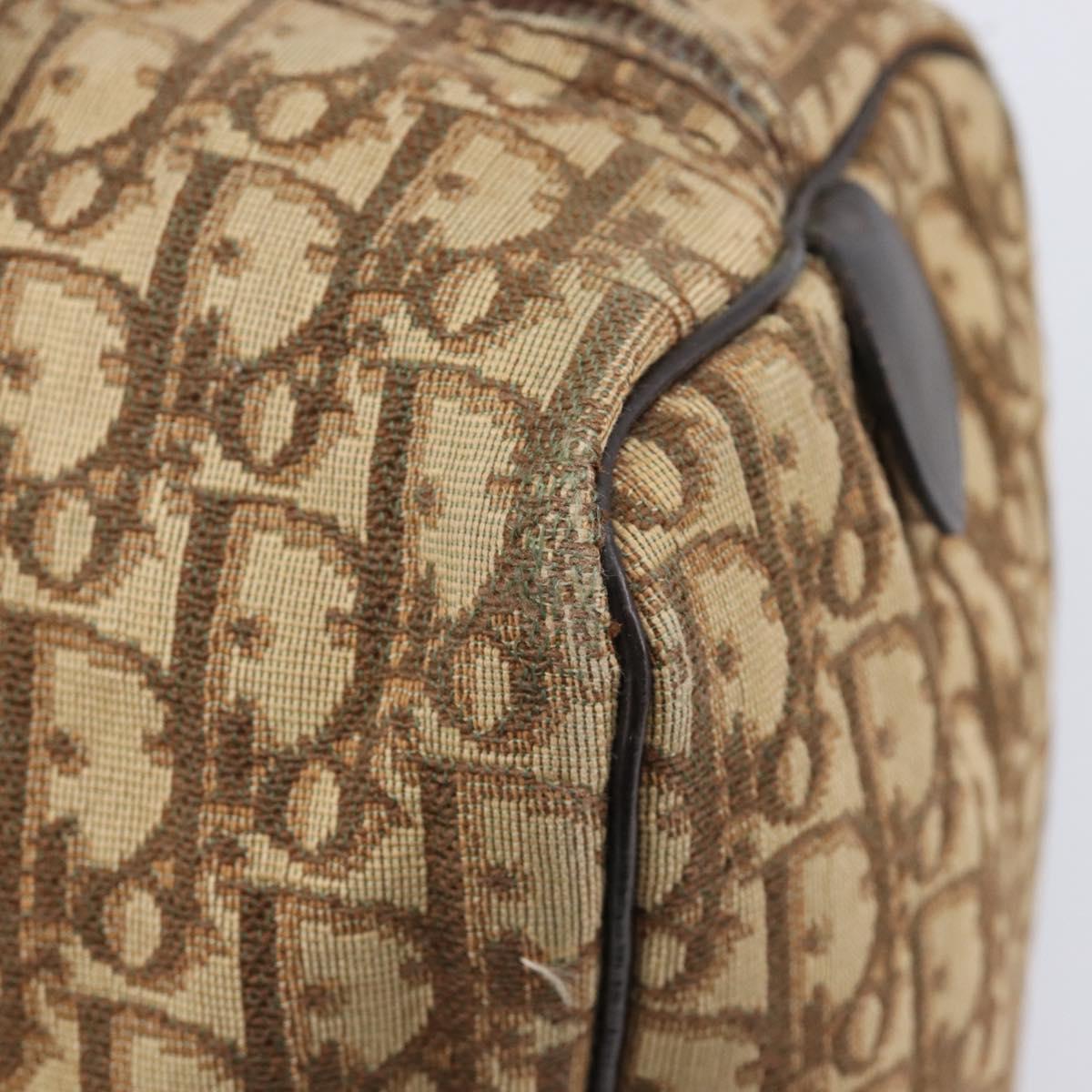 Christian Dior Trotter Canvas Boston Bag Beige Auth 216177