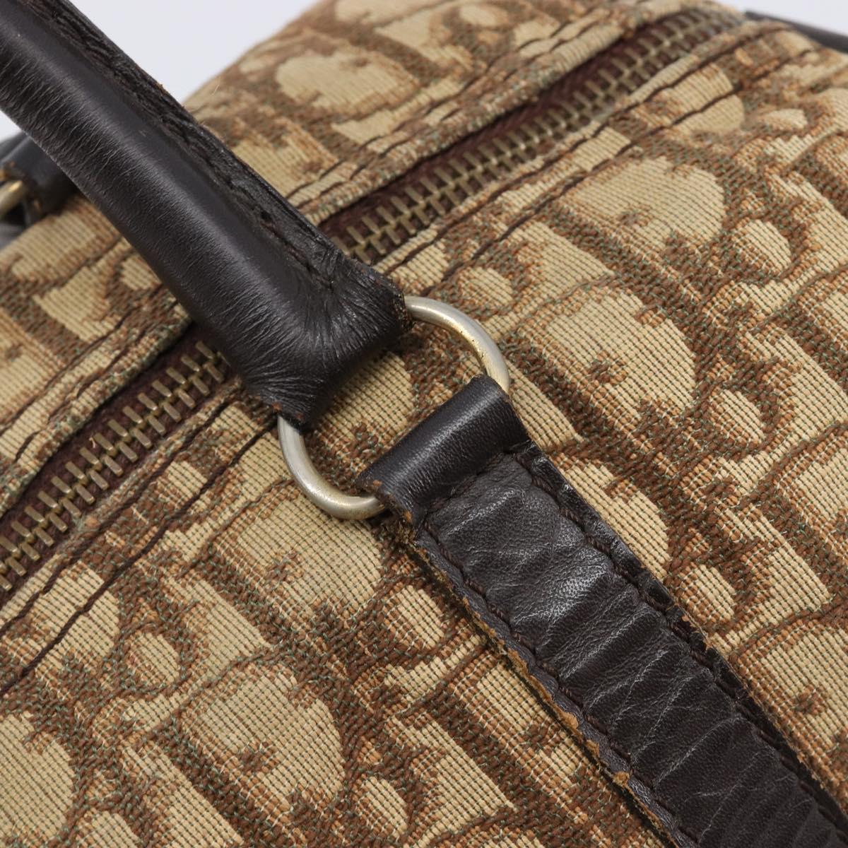 Christian Dior Trotter Canvas Boston Bag Beige Auth 216177