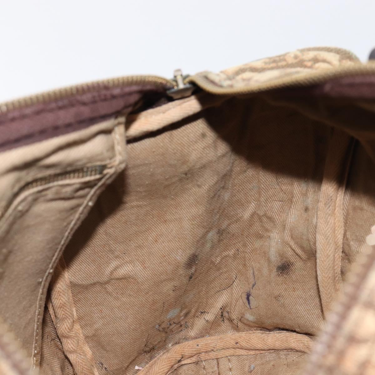 Christian Dior Trotter Canvas Boston Bag Beige Auth 216177