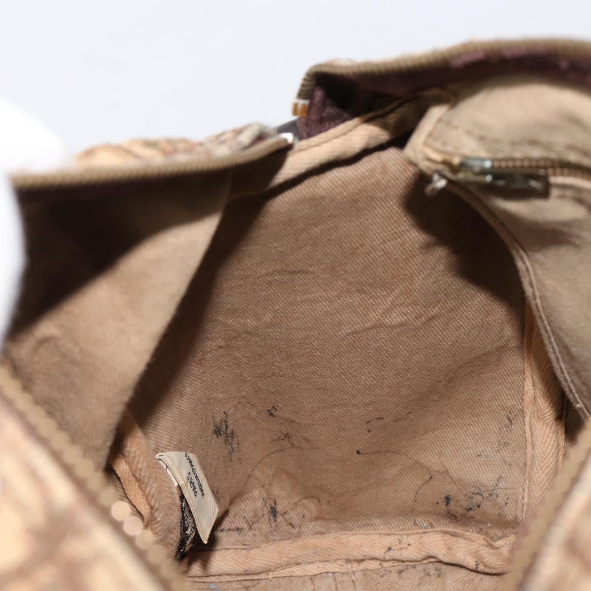 Christian Dior Trotter Canvas Boston Bag Beige Auth 216177