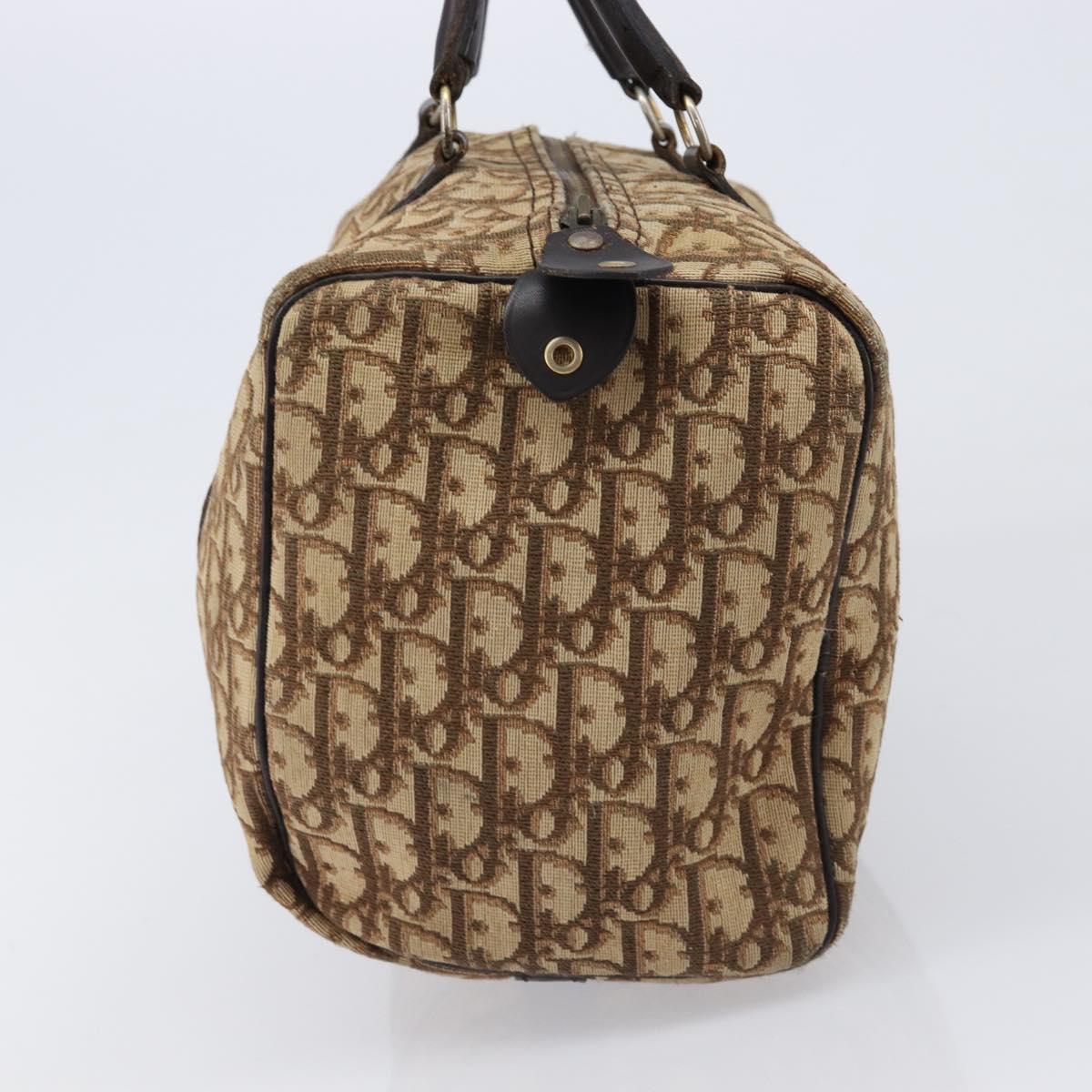 Christian Dior Trotter Canvas Boston Bag Beige Auth 216177