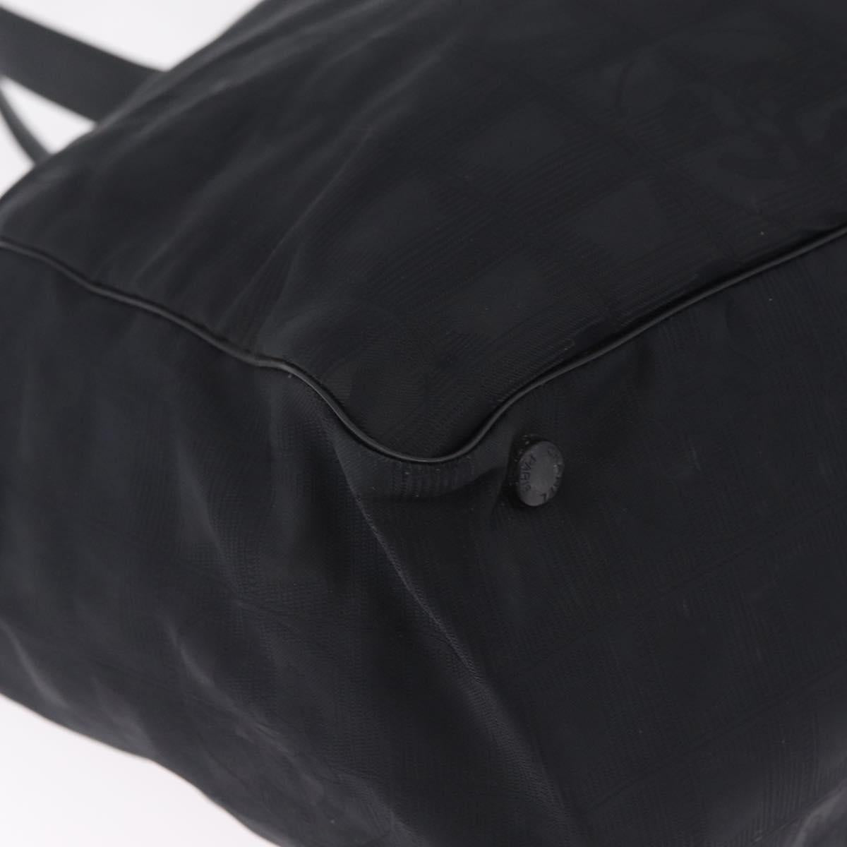 CHANEL New Travel Line Tote Bag Nylon Black CC Auth 216180A