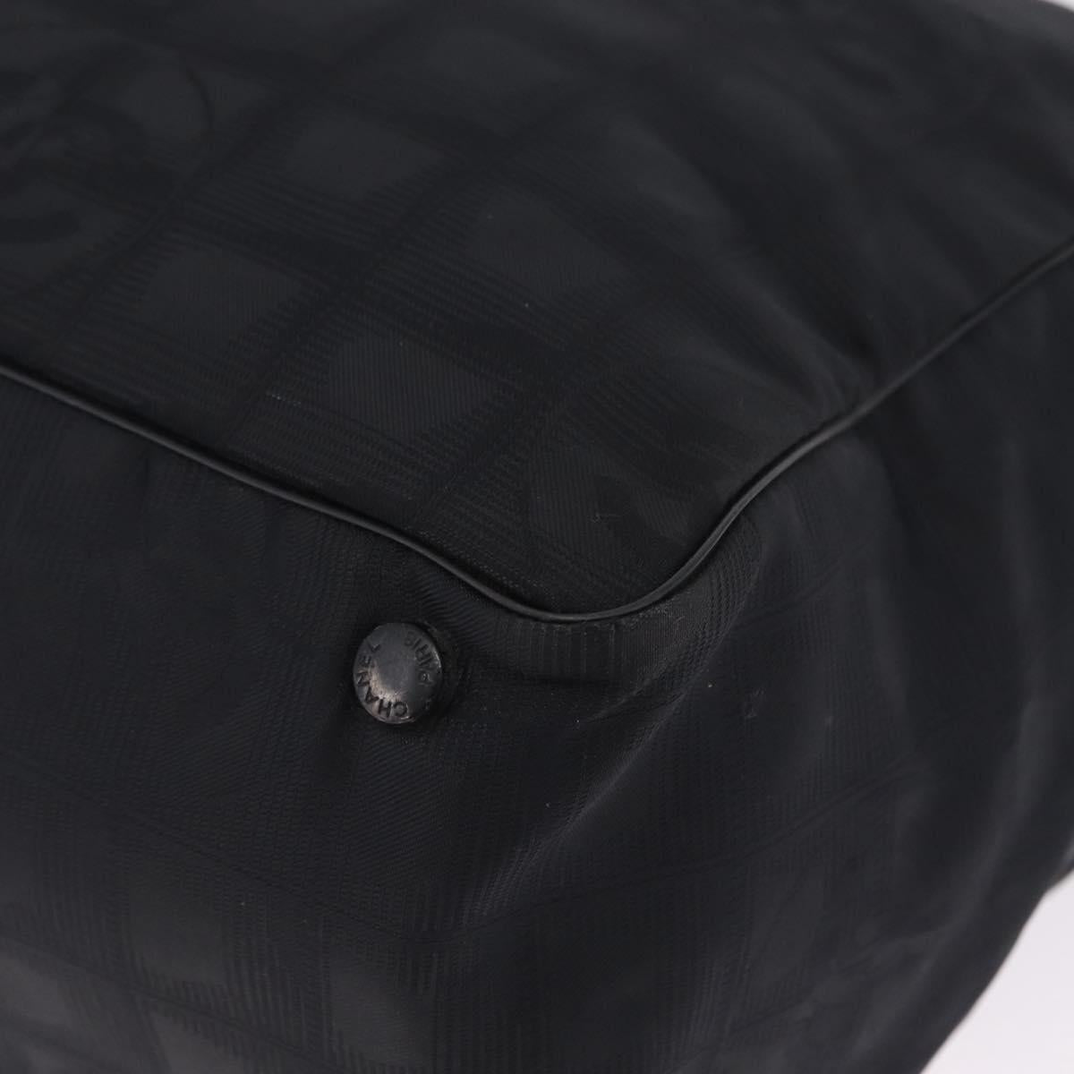CHANEL New Travel Line Tote Bag Nylon Black CC Auth 216180A