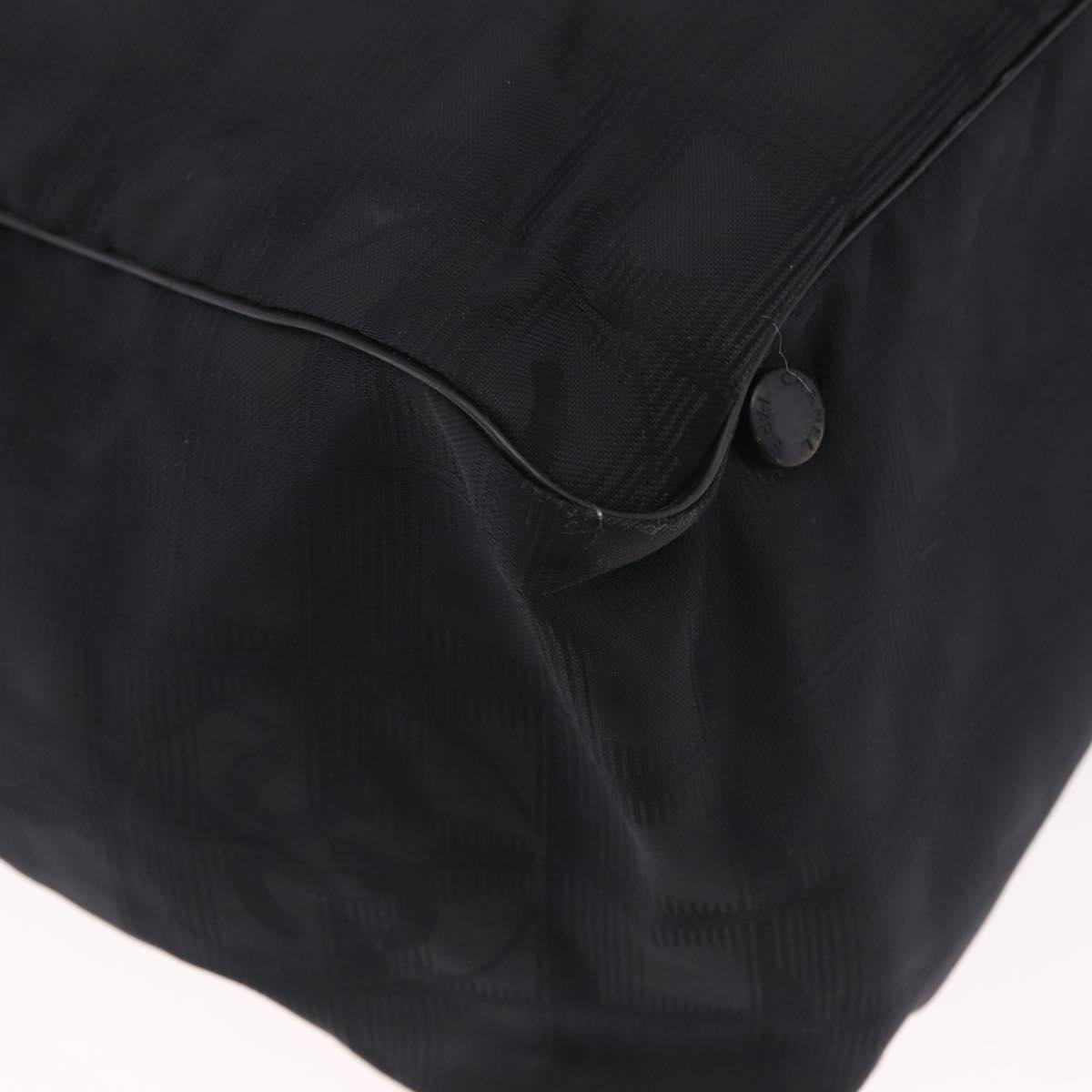 CHANEL New Travel Line Tote Bag Nylon Black CC Auth 216180A