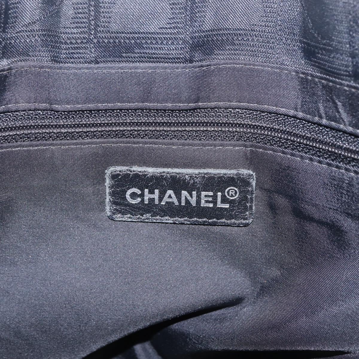 CHANEL New Travel Line Tote Bag Nylon Black CC Auth 216180A