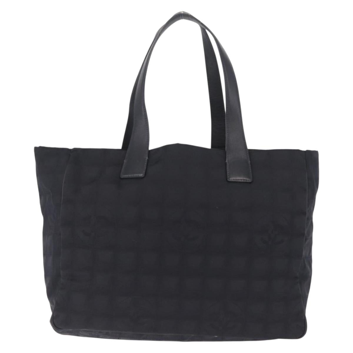 CHANEL New Travel Line Tote Bag Nylon Black CC Auth 216180A
