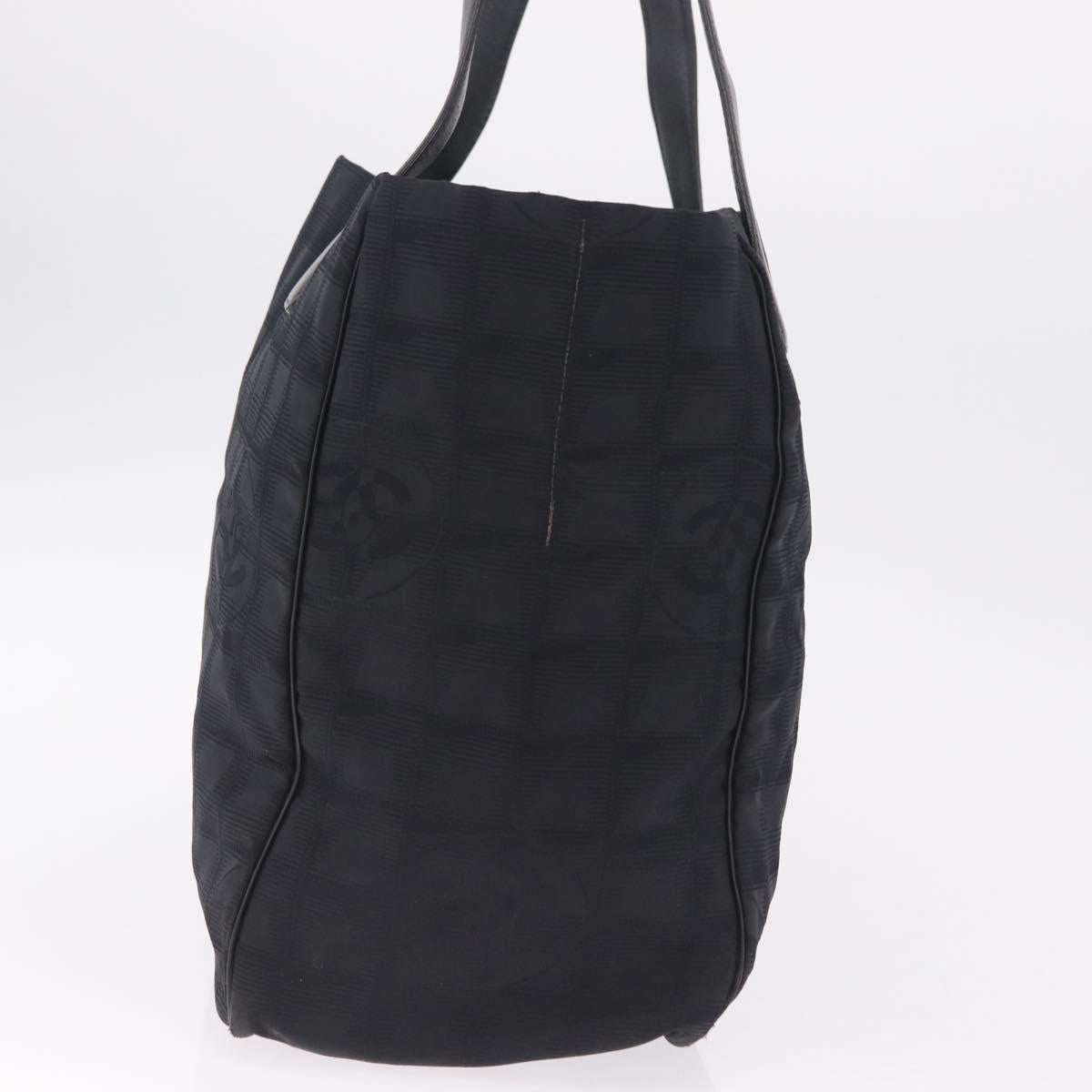 CHANEL New Travel Line Tote Bag Nylon Black CC Auth 216180A