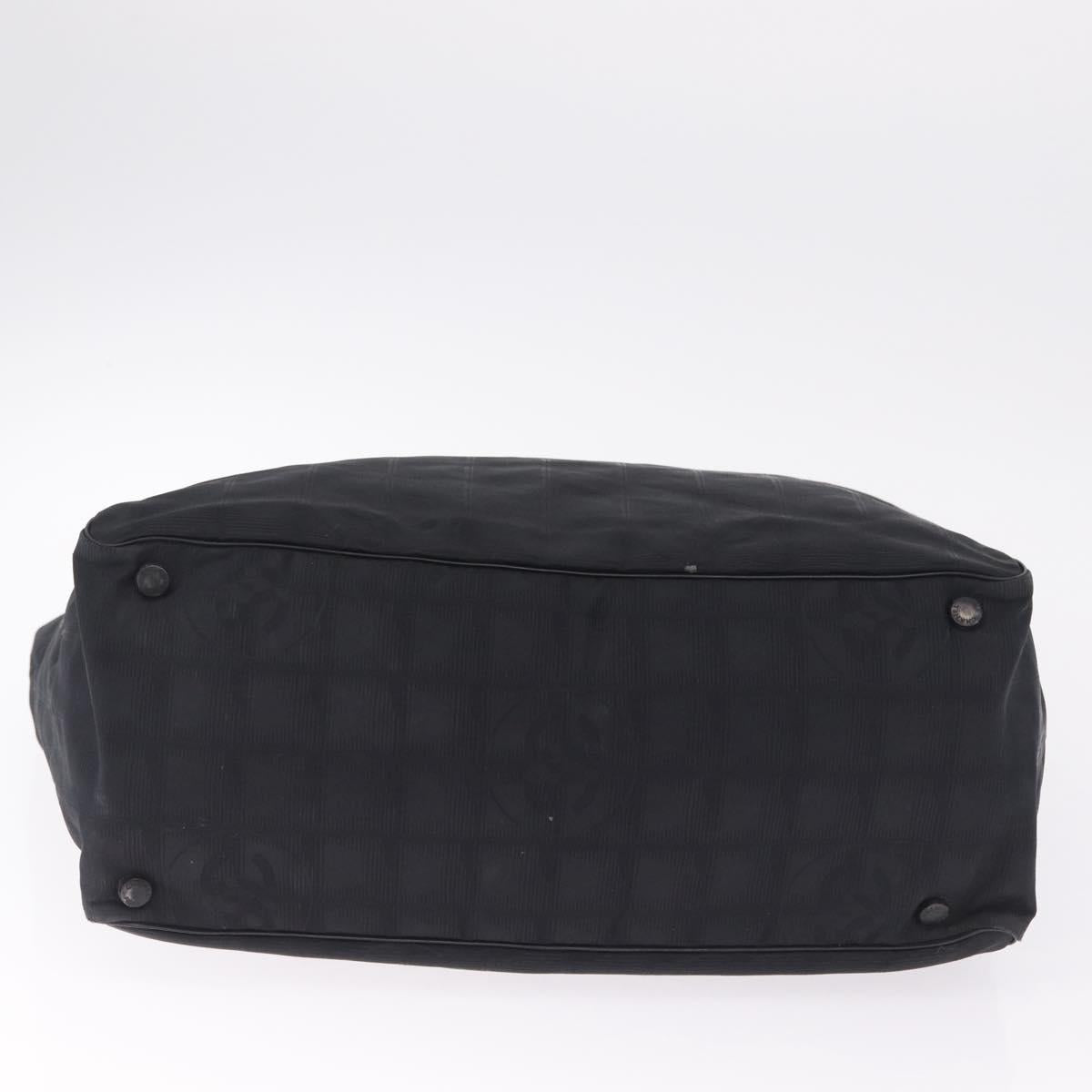CHANEL New Travel Line Tote Bag Nylon Black CC Auth 216180A