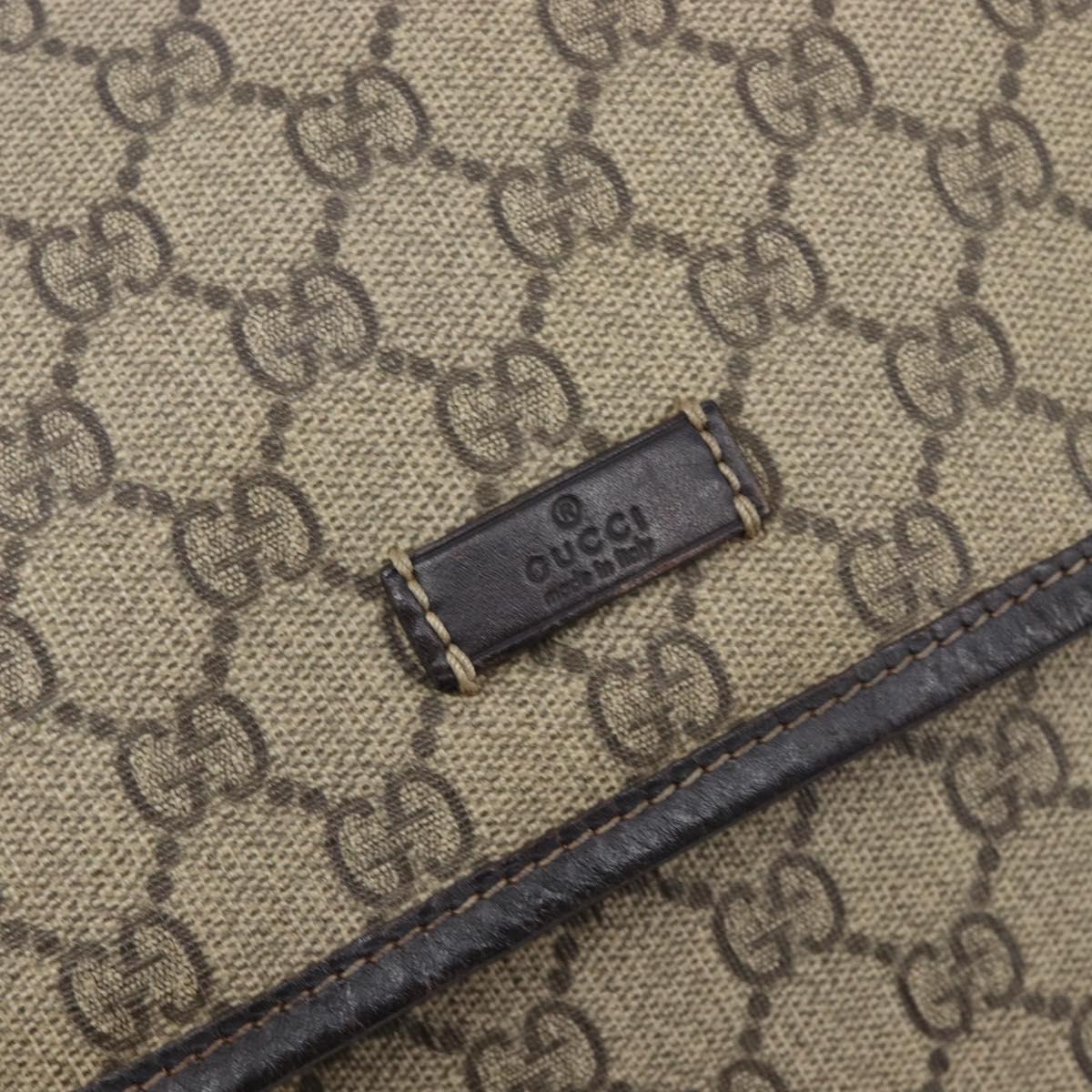 GUCCI GG Supreme Shoulder Bag PVC Beige Gold 223666 Auth 216182A