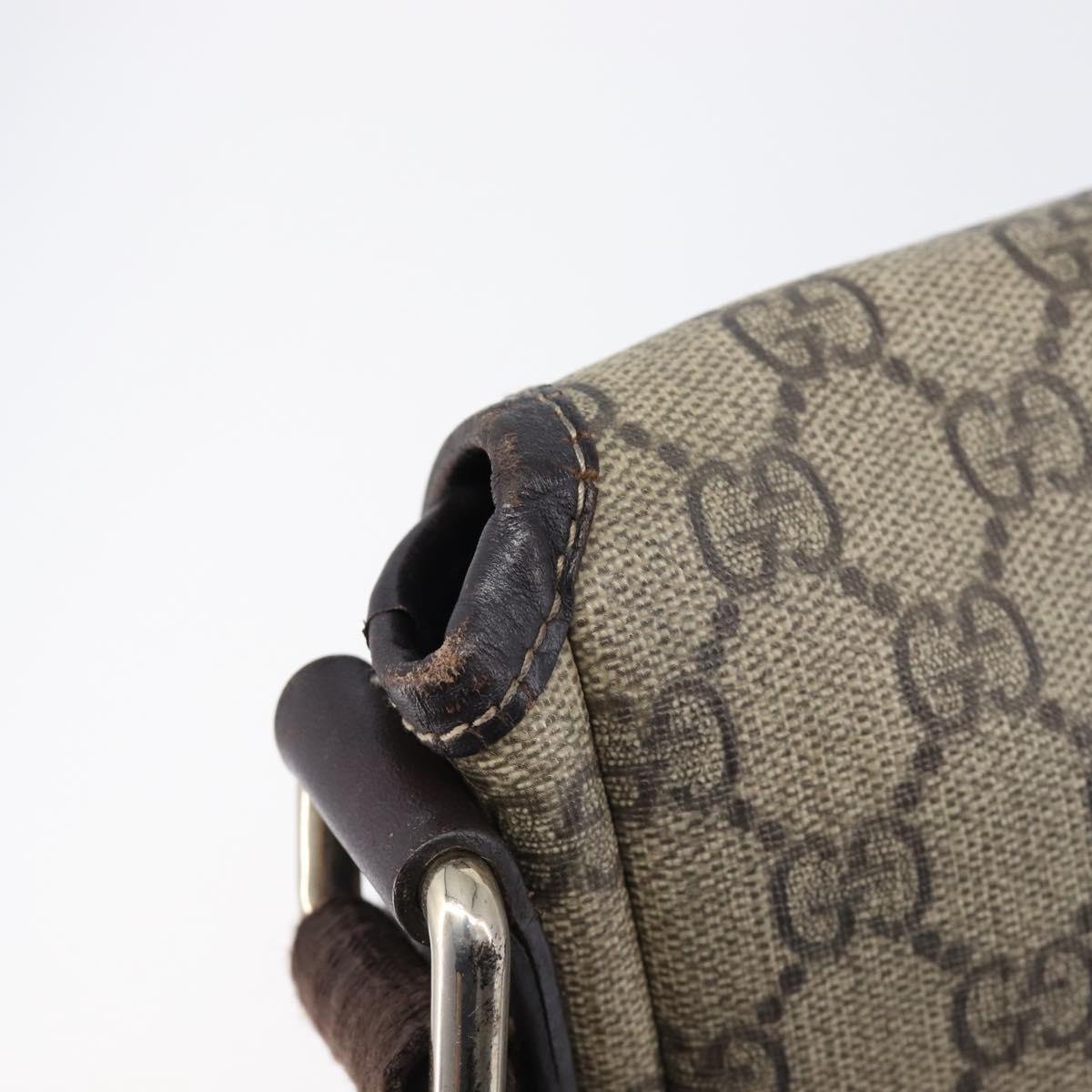 GUCCI GG Supreme Shoulder Bag PVC Beige Gold 223666 Auth 216182A