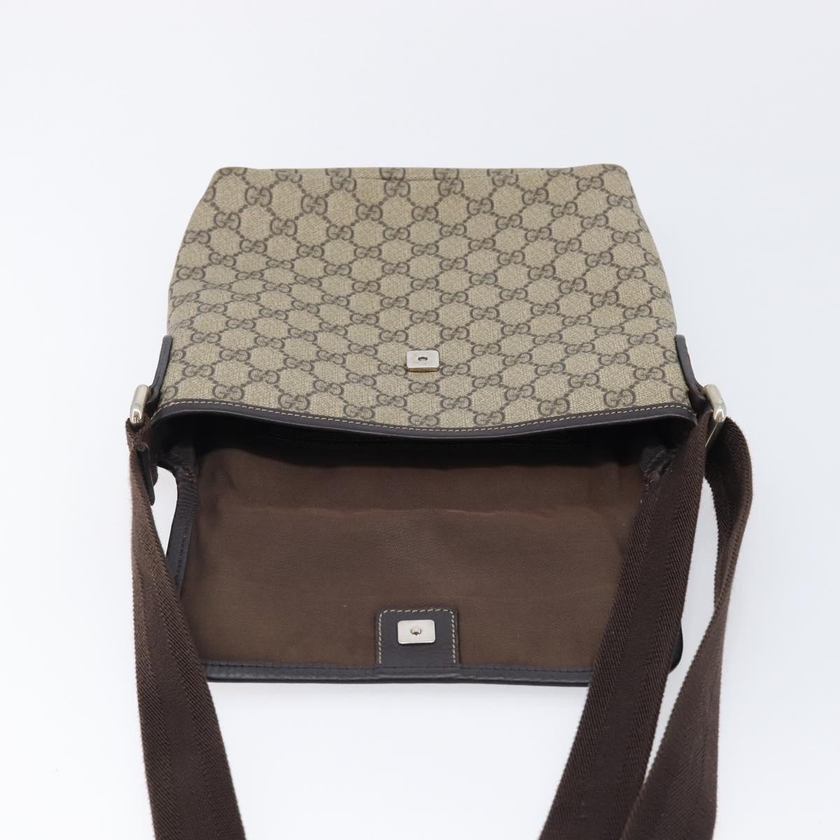 GUCCI GG Supreme Shoulder Bag PVC Beige Gold 223666 Auth 216182A