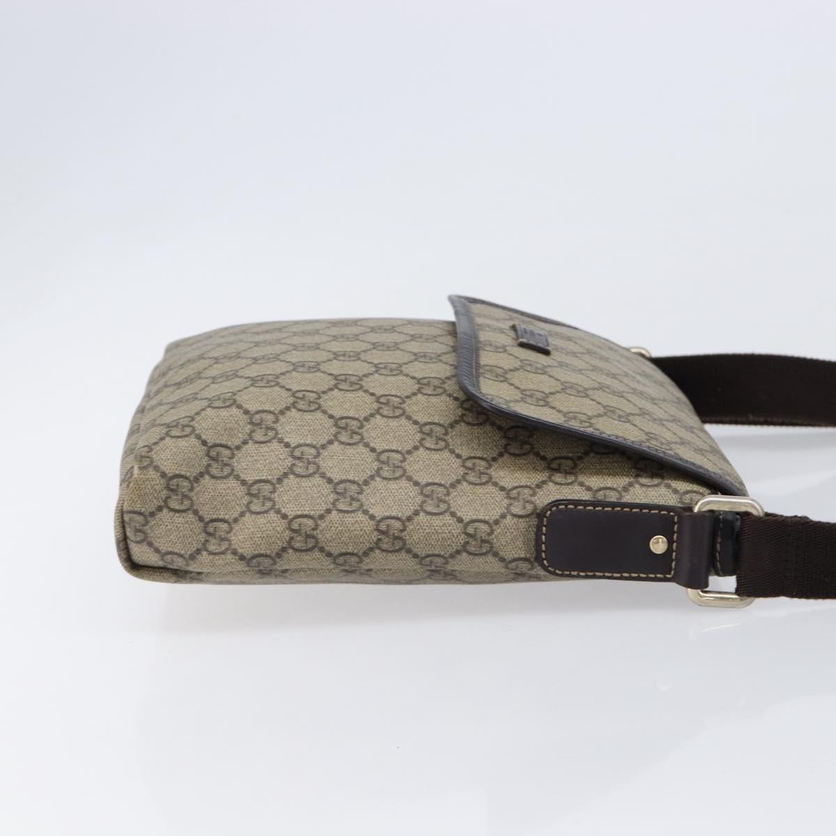 GUCCI GG Supreme Shoulder Bag PVC Beige Gold 223666 Auth 216182A