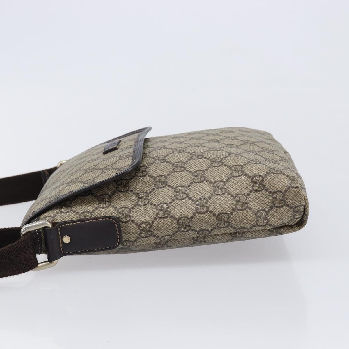 GUCCI GG Supreme Shoulder Bag PVC Beige Gold 223666 Auth 216182A